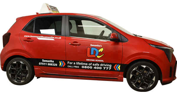 Samantha Young's driving school car